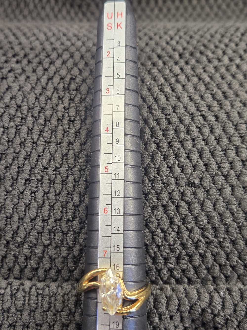 Gold Marquise-Cut Cubic Zirconia Ring - Size 8 - Picture 7 of 8